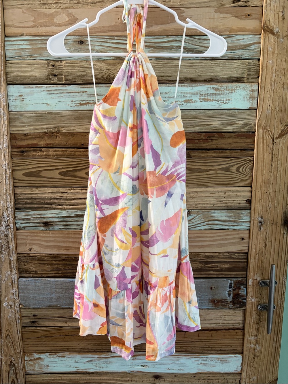 Z Supply Resort Breezy Floral Mini Dress XS Halter Watercolor Vacation